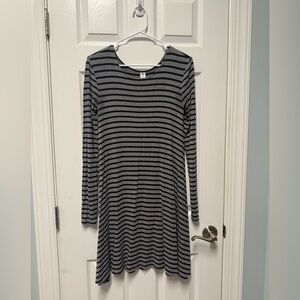 Old Navy Black and Gray Striped Dress